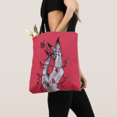 Horrorhand met Rozen Gothic Dark Fantasy Tote Bag (Dichtbij)