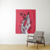 Horrorhand met Rozen Gothic Dark Fantasy Wandkleed (In situ)