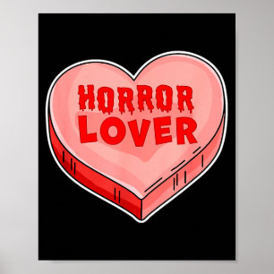 Horrorliefhebber Candy Heart Valentijnsdag Hallowe Poster