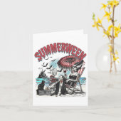 Horrorpersonage Summerween Halloween Beac Kaart (Gele Bloem)