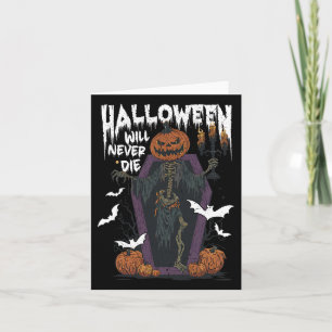 Horrorretro Spooky Halloween zal nooit grappig ste Kaart