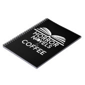 Horrorromans en koffie notitieboek (Linkerzijde)
