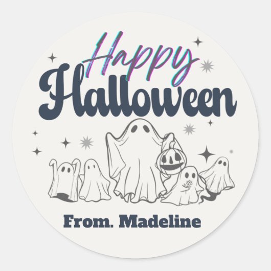 Horrors nacht leuke Halloween feestuitnodigingen Ronde Sticker (Voorkant)