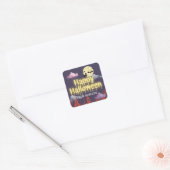 Horrors nacht leuke Halloween feestuitnodigingen Vierkante Sticker (Envelop)