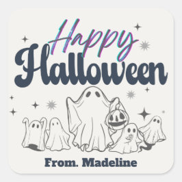 Horrors nacht leuke Halloween feestuitnodigingen Vierkante Sticker