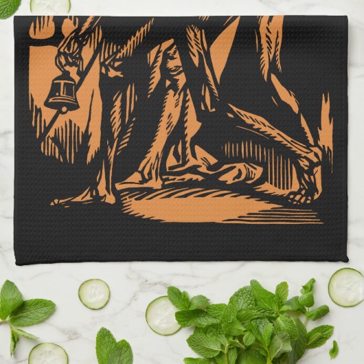 Horrors Van Dode Mijnwerkers Voor Halloween Theedoek (Gevouwen)