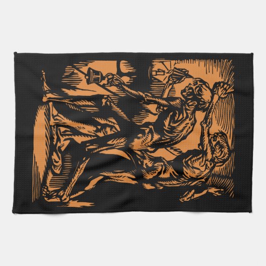 Horrors Van Dode Mijnwerkers Voor Halloween Theedoek (Horizontaal)