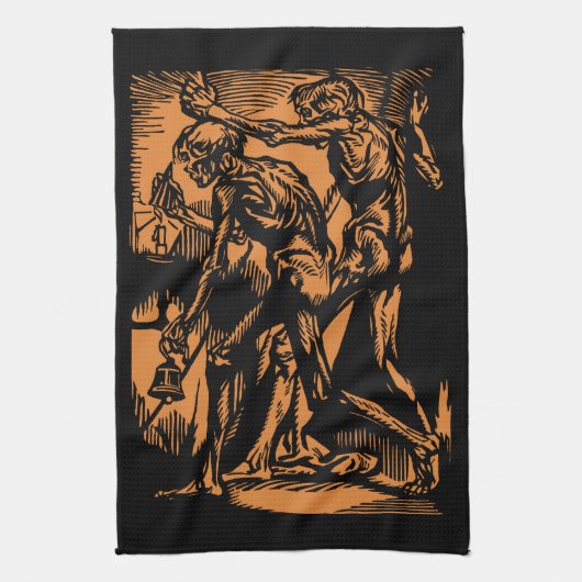 Horrors Van Dode Mijnwerkers Voor Halloween Theedoek (Verticaal)