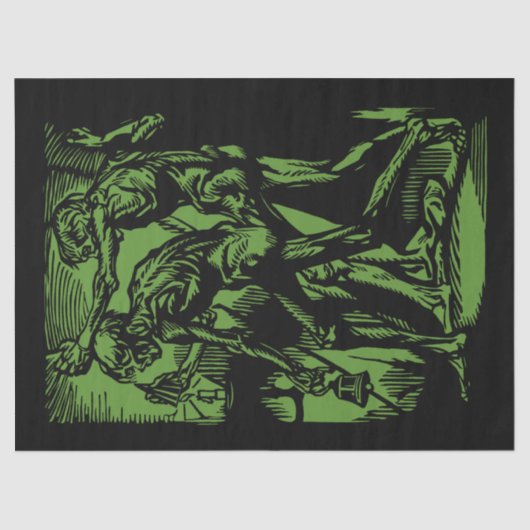 Horrors Van Dode Mijnwerkers Voor Halloween Tissuepapier (Voorkant)