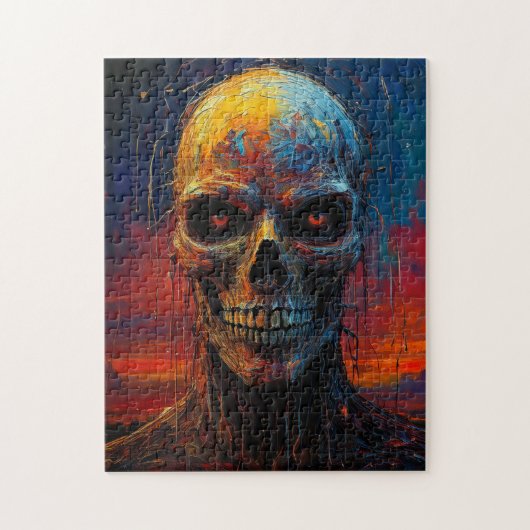 Horrorskelet kleurrijke wereld legpuzzel (Verticaal)