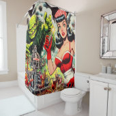 horrorstrips douchegordijn (In situ)