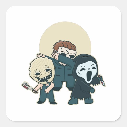 Horrortekens Vierkante Sticker (Voorkant)