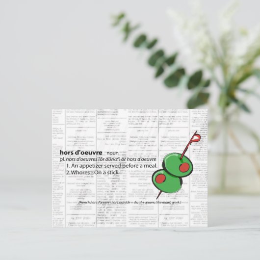 hors d'oeuvres briefkaart (Staand voorkant)