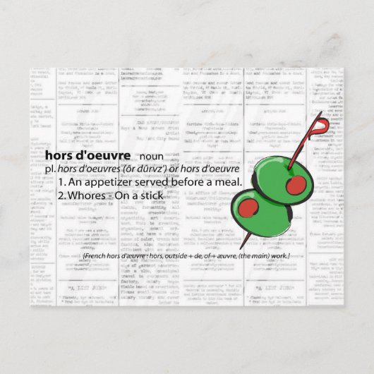 hors d'oeuvres briefkaart (Voorkant)