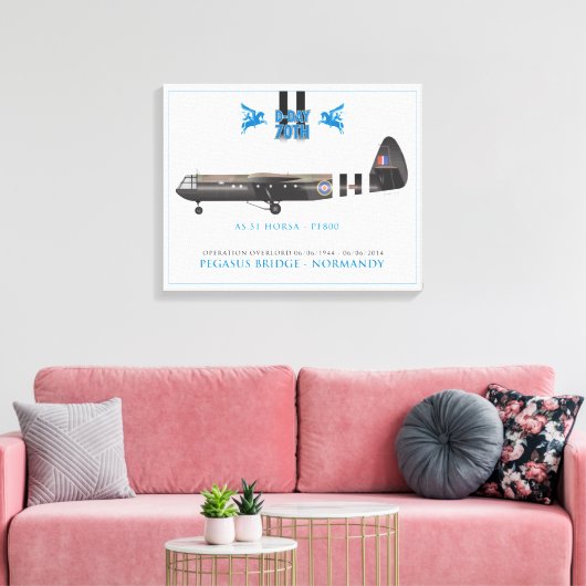 HORSA GLIDER - PEGASUS BRIDGE CANVAS AFDRUK (Insitu (Woonkamer))