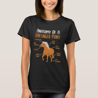 Horsanatomie van een haflinger-Pony-haflingerpaard T-shirt