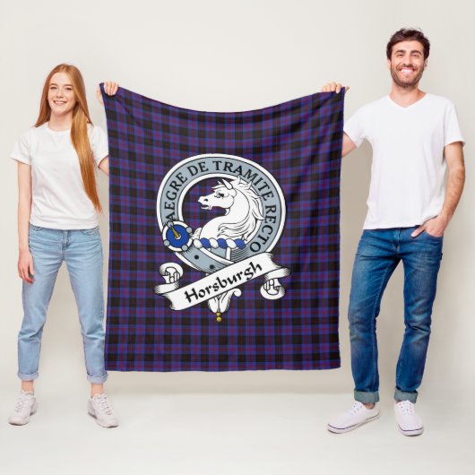 Horsburgh Clan Badge Tartan Pset Fleece Deken (In situ)