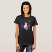 Horse 4th Of July Patriotic American Flag T-shirt (Voorkant volledig)