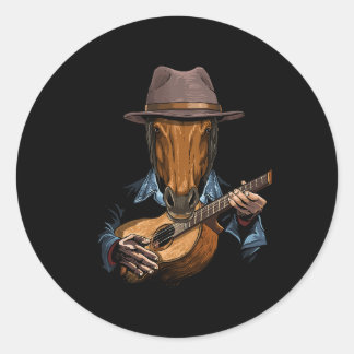Horse Acoustic Guitar Horse Boerderij Ani Ronde Sticker