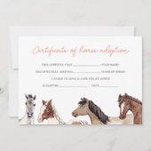 Horse Adoption Fill in Certificate Card (Voorkant)