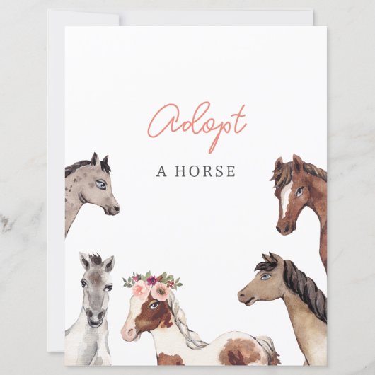 Horse Adoption Station Sign  (Voorkant)