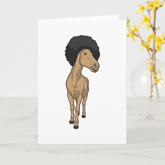 Horse Afro Kaart (Gele Bloem)