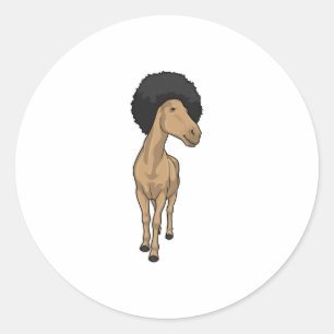 Horse Afro Ronde Sticker