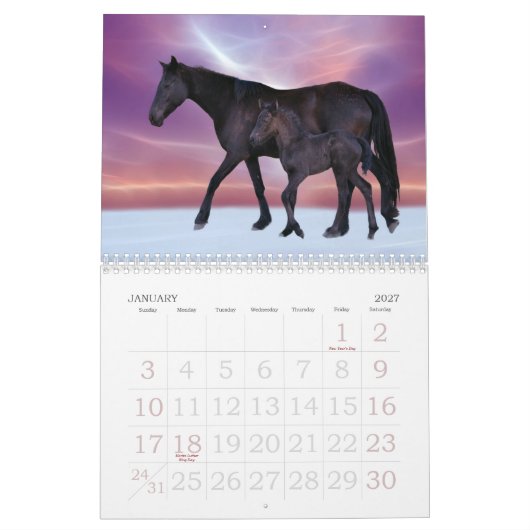 Horse agenda kalender (Jan 2027)