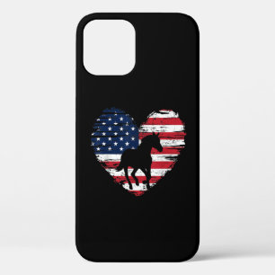 Horse American Flag Heart USA Patriotic Pride Case-Mate iPhone Case