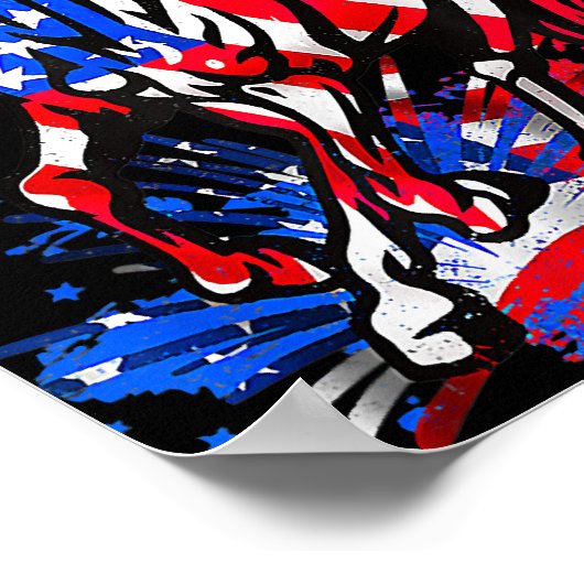 Horse American Flag Independence Day Patriotic Poster (Hoek)