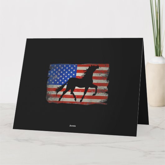Horse American Flag USA Patriotic Horseback Riding Kaart (Achterkant)
