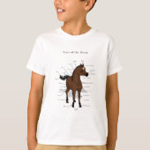Horse anatomigram op Bay Foal met Star T-shirt (Voorkant)