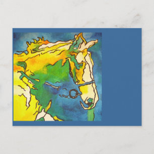 "Horse and Bridle Colorful Black Outline Art" #ho Briefkaart