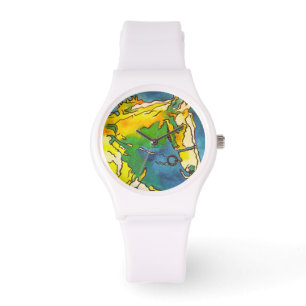 "Horse and Bridle Colorful Black Outline Art" #ho Horloge