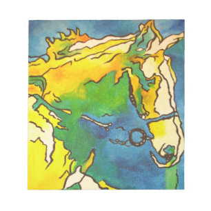 "Horse and Bridle Colorful Black Outline Art" #ho Notitieblok