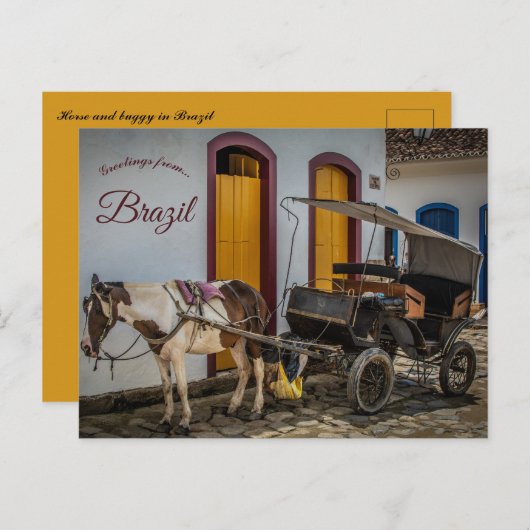 Horse and Buggy in Brazil Briefkaart (Voorkant / Achterkant)