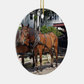 Horse and Carriage on Mackinac Island MI Keramisch Ornament (Rechts)
