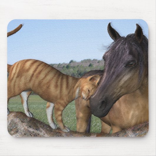 Horse and Cat Mousepad - Love Thy Neigh-Spint Muismat (Voorkant)