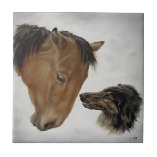 Horse and Dog Tile Tegeltje (Voorkant)
