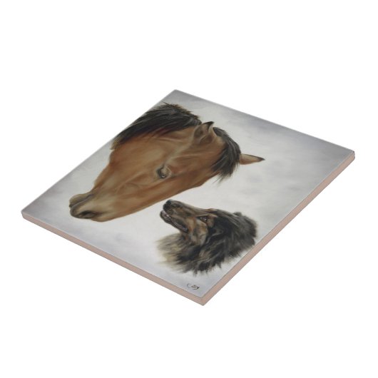 Horse and Dog Tile Tegeltje (Zijkant)