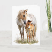 Horse and Foal Mother's Day Feestdagen Kaart (Voorkant)