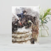 Horse and Jockey Jumping Kaart (Staand voorkant)