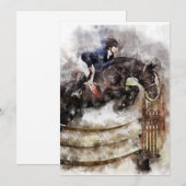 Horse and Jockey Jumping Kaart (Voorkant / Achterkant)