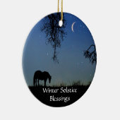 Horse and Moon Winter Solstice Keramisch Ornament (Rechts)