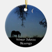 Horse and Moon Winter Solstice Keramisch Ornament (Voorkant)