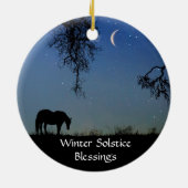 Horse and Moon Winter Solstice Keramisch Ornament (Achterkant)