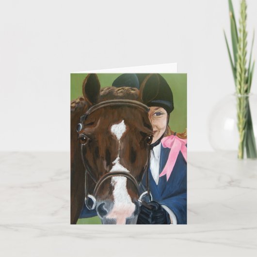 Horse and Rider Folded Card Aankondiging (Voorkant)