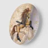 Horse and Sheepskin Wall Clock Grote Klok (Hoek)