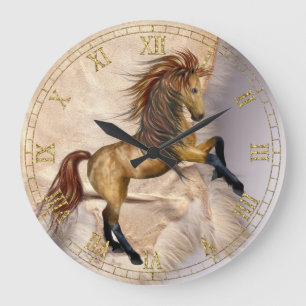 Horse and Sheepskin Wall Clock Grote Klok