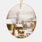 Horse and Sleigh Ride Farmhouse Barn Snow Ornament (Links)